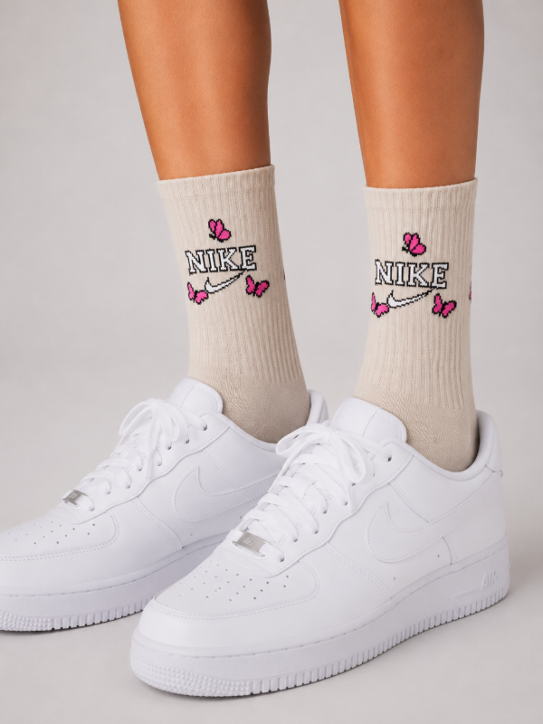 Producto - MEDIAS 3/4 ALGODÓN NK MARIPOSAS FUCSIA