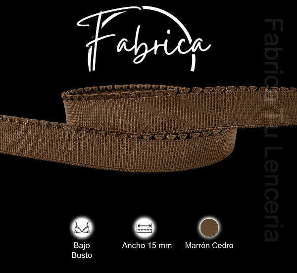 Producto - Bajo Busto Ondas Marrón Cedro 15mm nylon (1 metro)