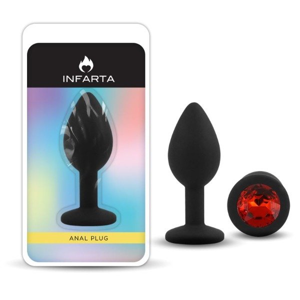Producto - Plug anal silicona Small Black Red Diamond Infarta