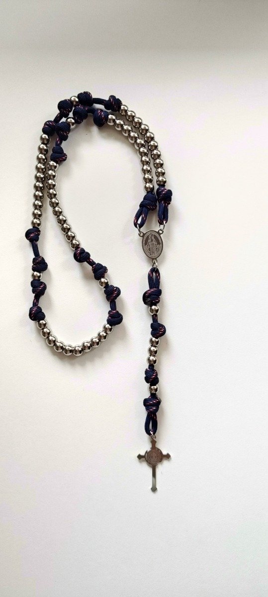 Producto - Rosario de Paracord y acero (Dutch navy)