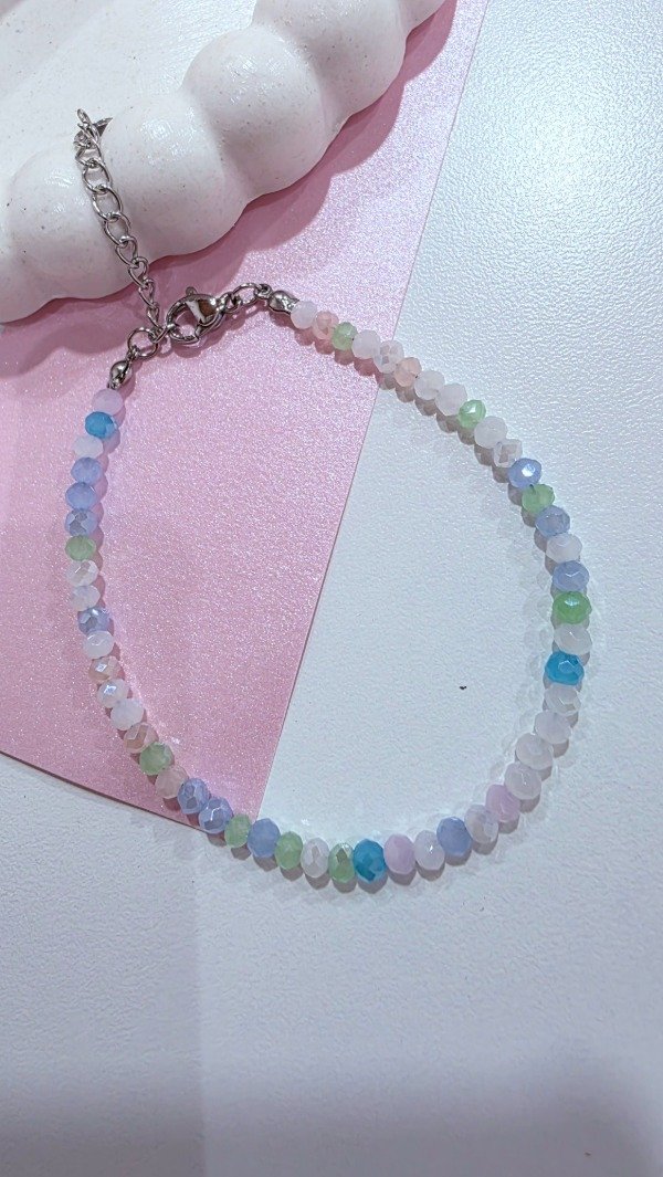 Producto - Pulsera cristal pastel celeste AQ