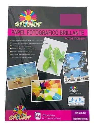 Producto - RESMITA ARCOLOR GLOSSY fotográfico A4 HQ 100 grs. x100