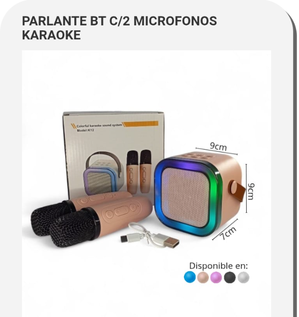 Producto - Parlante c/2 micrófono