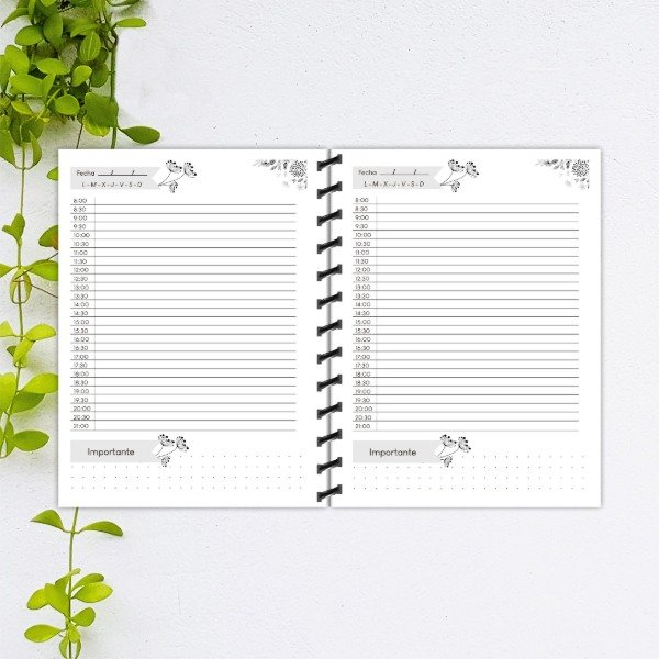 Producto - Agenda 1 dia por pagina flores