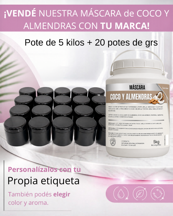 Producto - 5kg MÁSCARA COCO Y ALM + 20 potes 250