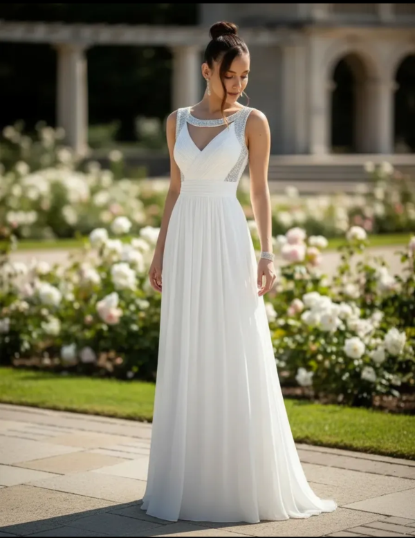 Producto - Vestido Largo Novias Blanco con Strass - 2
