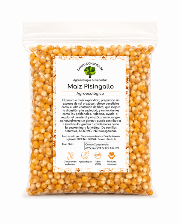 Producto - Maíz Pisingallo para Pochoclo Agroecológico 500g