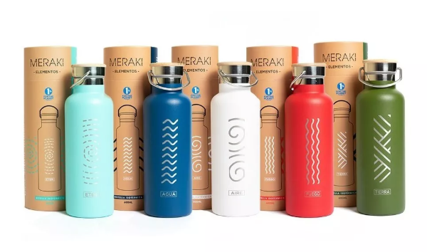 Producto - Botella Térmica Acero Inoxidable Reutilizable  Meraki 600ml