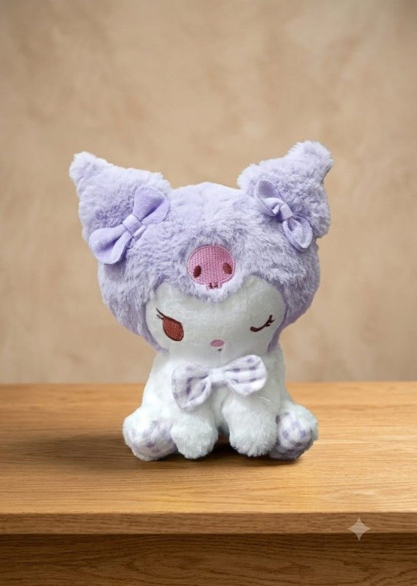 Producto - Peluche Kuromi Moño Lila - Sanrio - 23cm