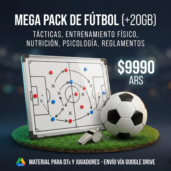 Producto - N13: TODO SOBRE EL FUTBOL!!! +25 CARPETAS (+20gb de PDFs)!
