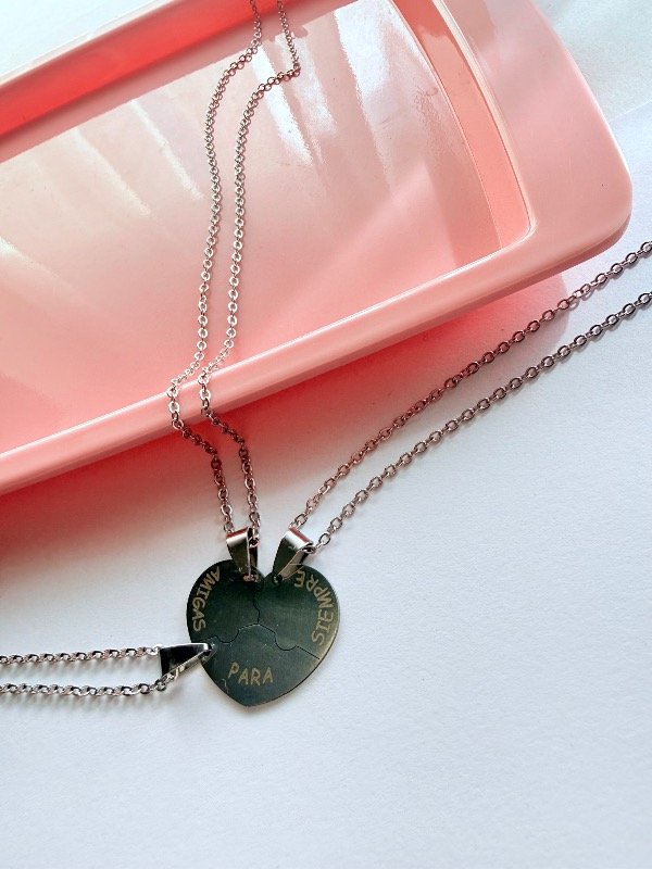 Producto - Cadenas para compartir amistad Amigas para siempre acero x3