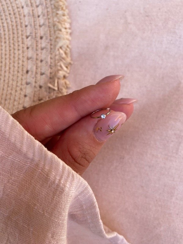 Producto - Piercing nariz X 5 argollita strass cristal A.Q