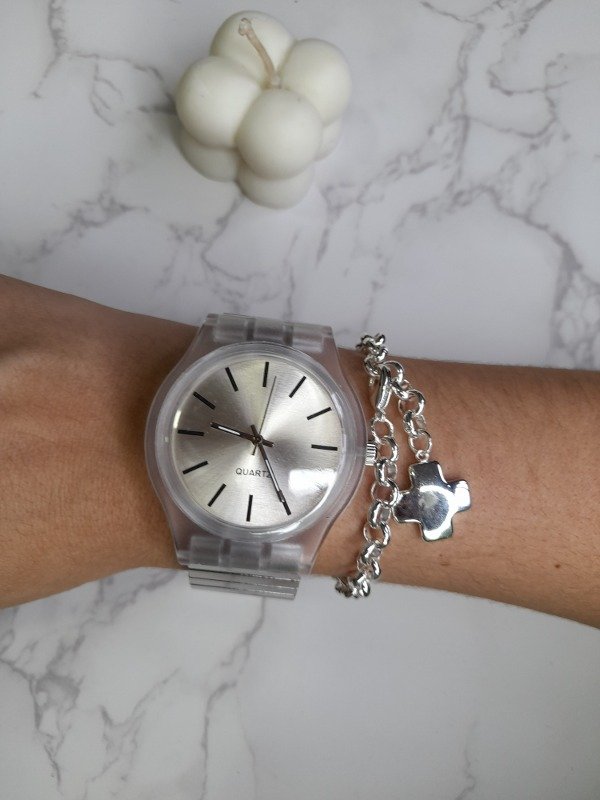 Producto - Reloj pulsera plateado mujer