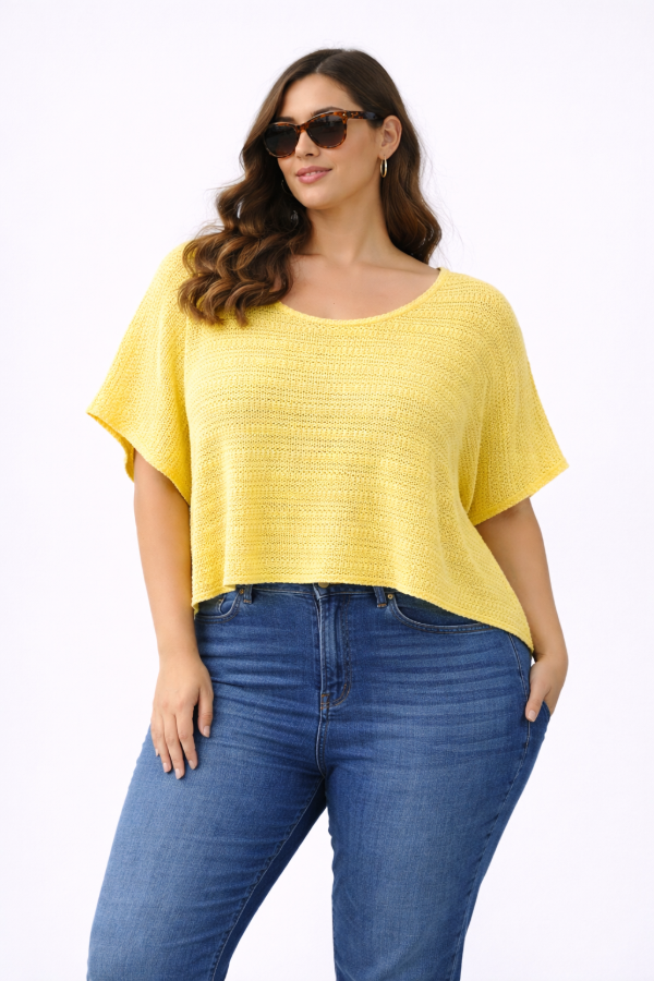 Producto - Remera Manga Murciélago Tejida de Hilo Playera