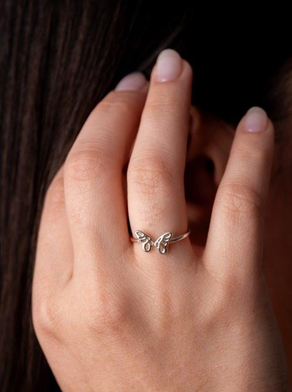 Producto - Anillo mariposa regulable Plata 925