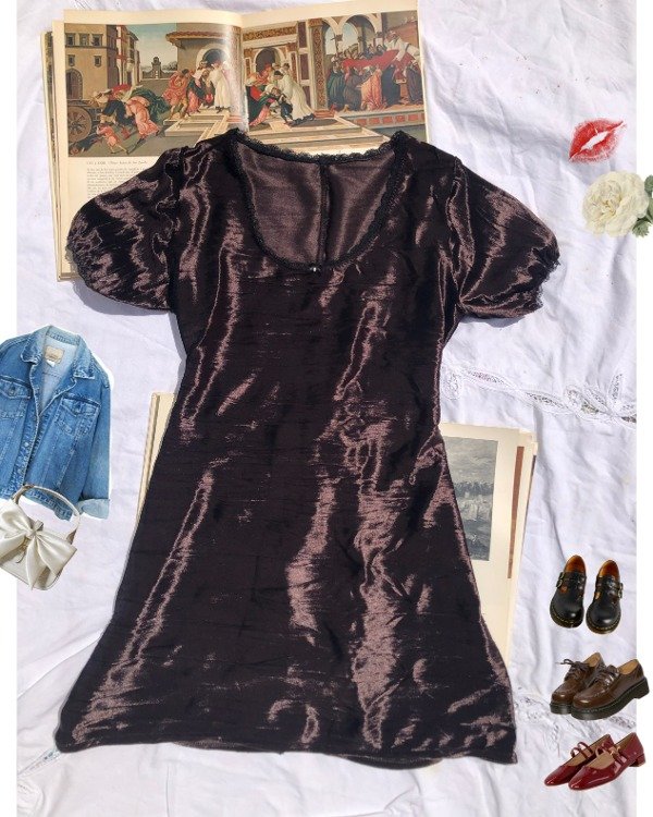 Producto - Vestido velvet chocolate 1990s (s/m)
