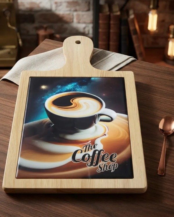 Producto - Posa Pava Fuente Madera- Dibujo en PVC Rectangular - 2