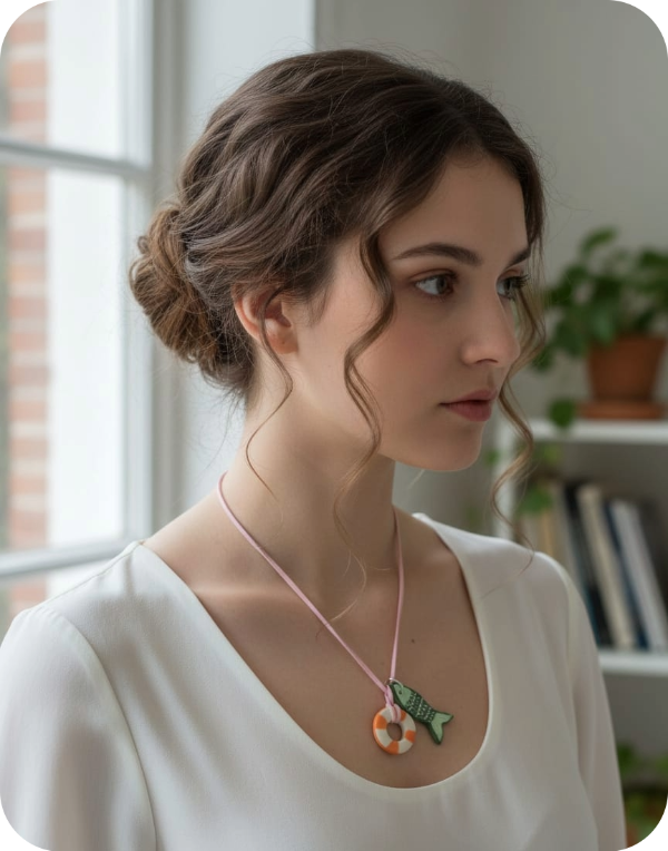 Producto - Collar doble pez verde