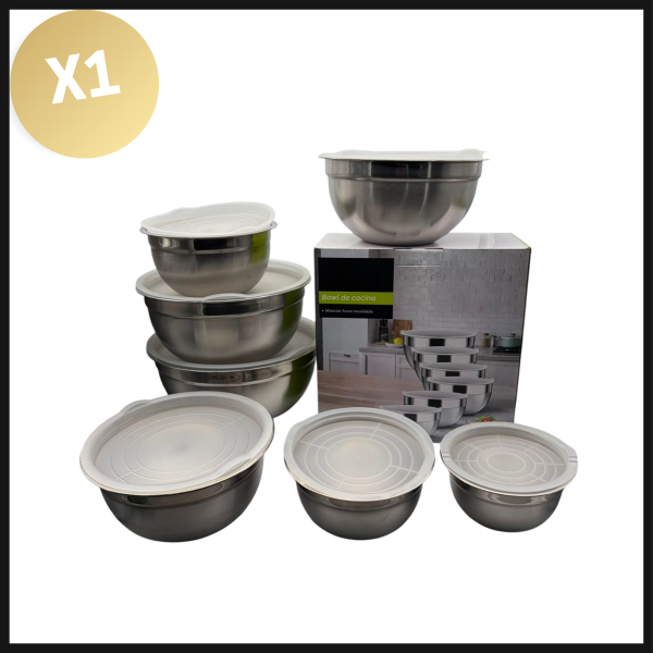 Producto - SET X7 BOWLS DE ACERO INOXIDABLE