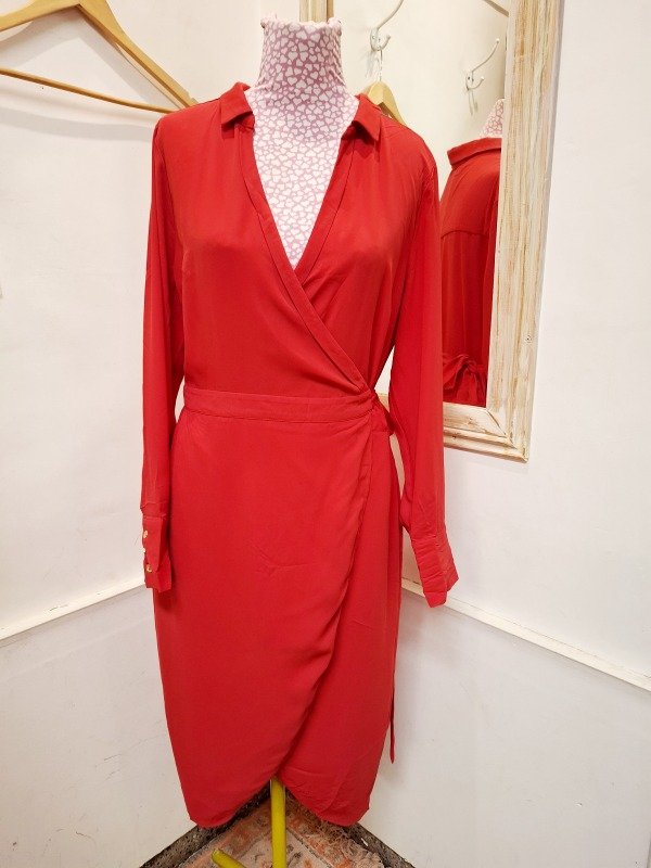 Producto - Vestido rojo cruzado OASIS