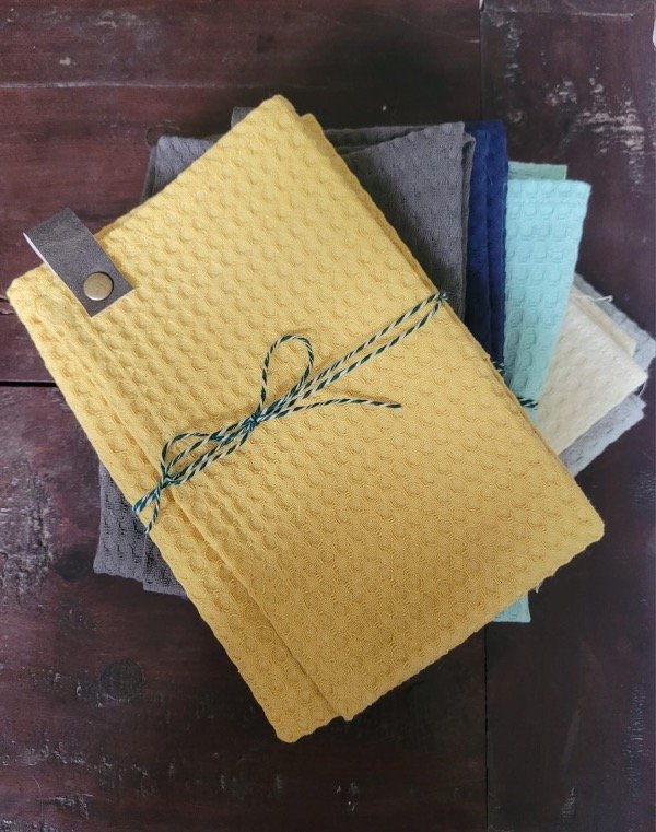 Producto - Repasador nido de abeja con tira eco cuero para cogarr