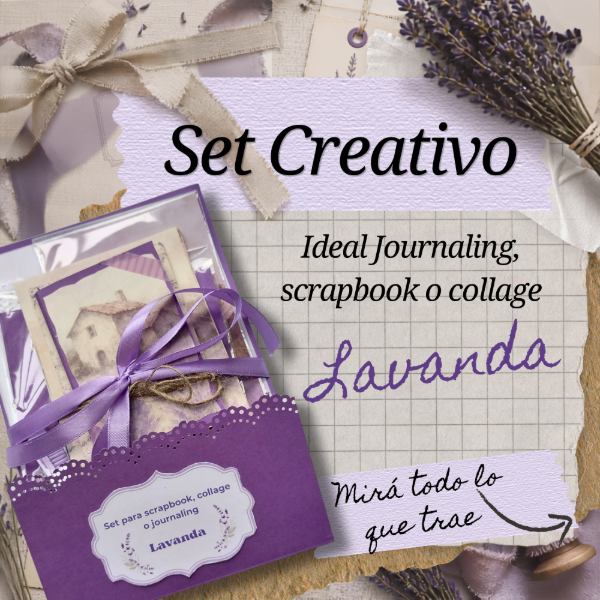 Producto - SET CREATIVO LAVANDA. Ideal para scrapbook, collage o journaling - 0
