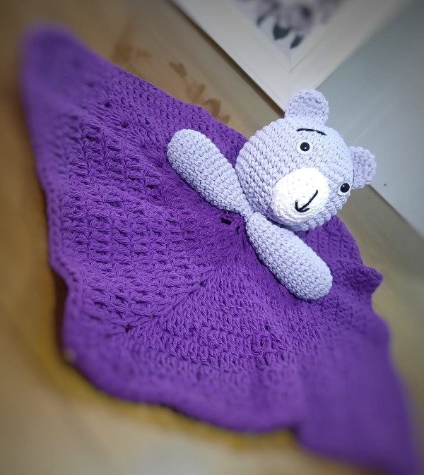 Producto - Mantita de Apego Osito Lila