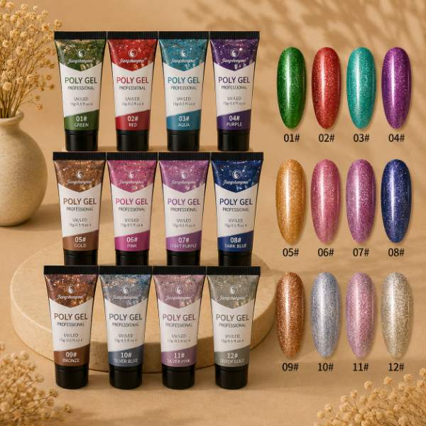 Producto - POLYGEL CON GLITTER FENGSHAIMENG 30ML