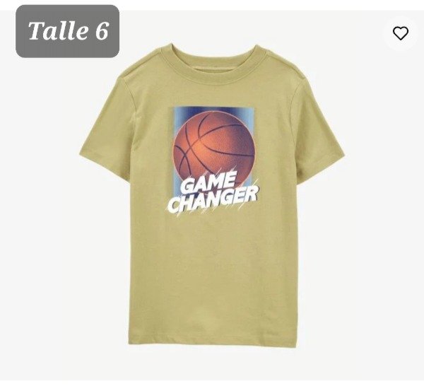 Producto - Remera manga corta carters talle 6 basquet