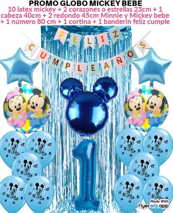 Producto - Promo globo Mickey o minnie bebe rosa o celeste