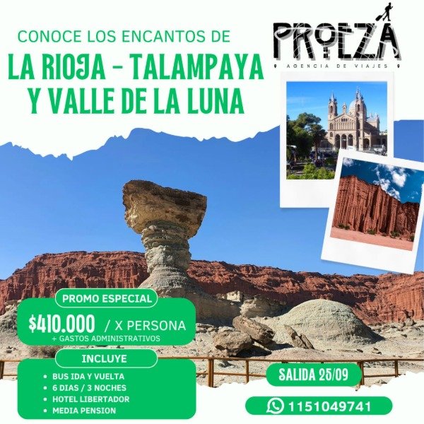 Producto - La Rioja - Talampaya y Valle de la Luna - Septiembre