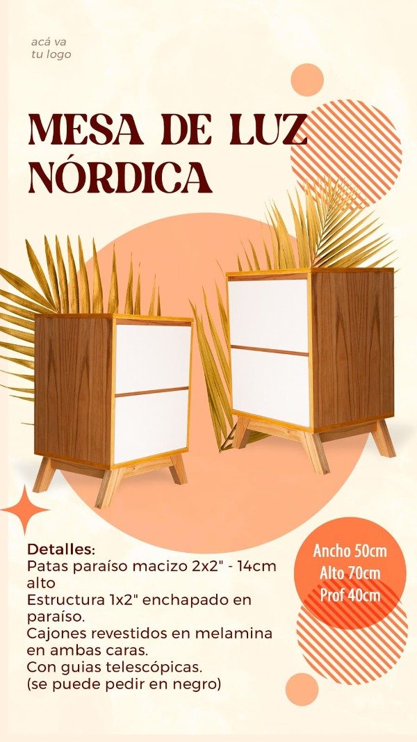 Producto - Mesas de luz Nórdicas