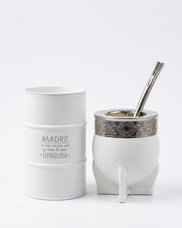 Producto - COMBO BLANCO Mate Imperial con Bombilla y Yerbero DIA DE LA MADRE - 3