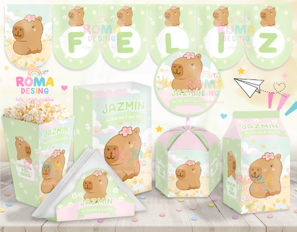 Producto - Kit imprimible Capibara verde
