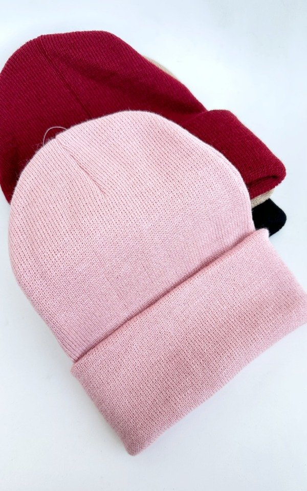 Producto - Gorro de lana clasico rosa viejo