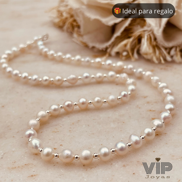 Producto - Chocker Perlas Rio y Plata 925