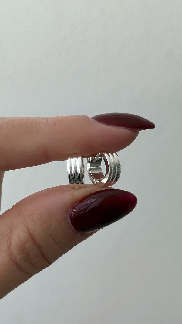 Producto - Argollas cinta ray 1cm ACERO BLANCO - 0