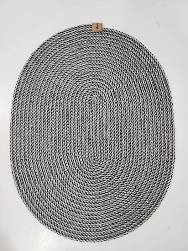 Producto - COMBO individual Plato de sitio OVALADO 30X40 CM X4 y 2 paneras NEGRO/GRIS/CRUDO - 1