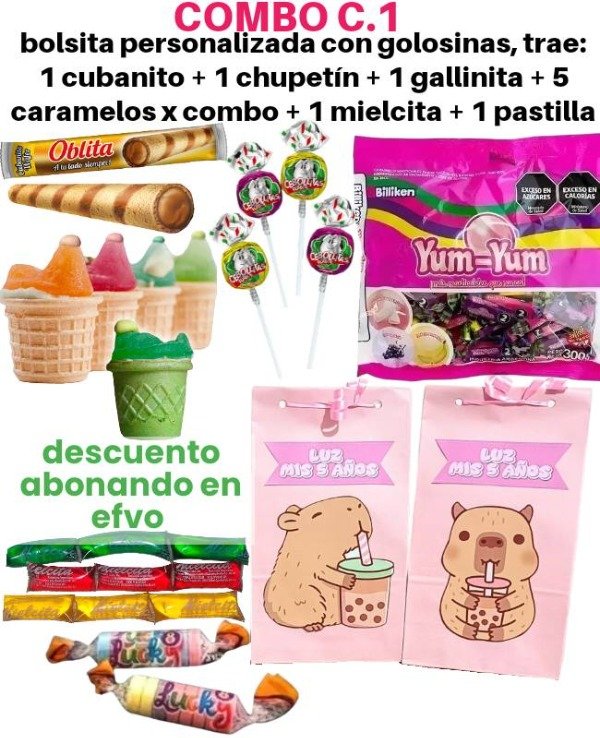 Producto - Combo C.1 bolsa con golosinas carpincho o de la temática que quieras