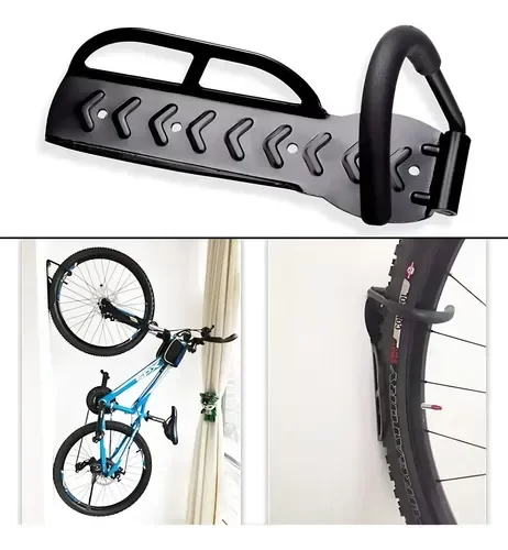 Producto - Soporte Bicicleta Con Gancho Acero Reforzado Para Pared Color Negro