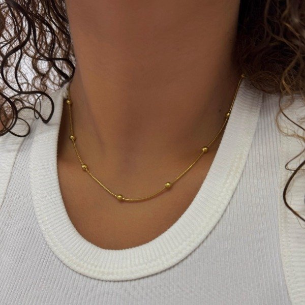 Producto - CADENA DORADA CLAPTON CON ESFERAS 1.2MMX50CM