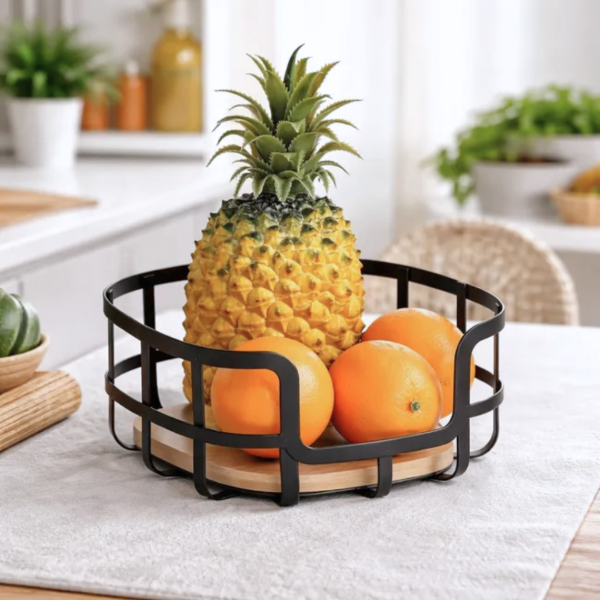 Producto - Frutera de hierro y bambú