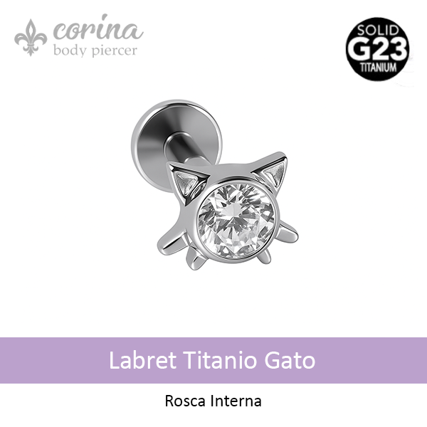 Producto - Labret Titanio Gato