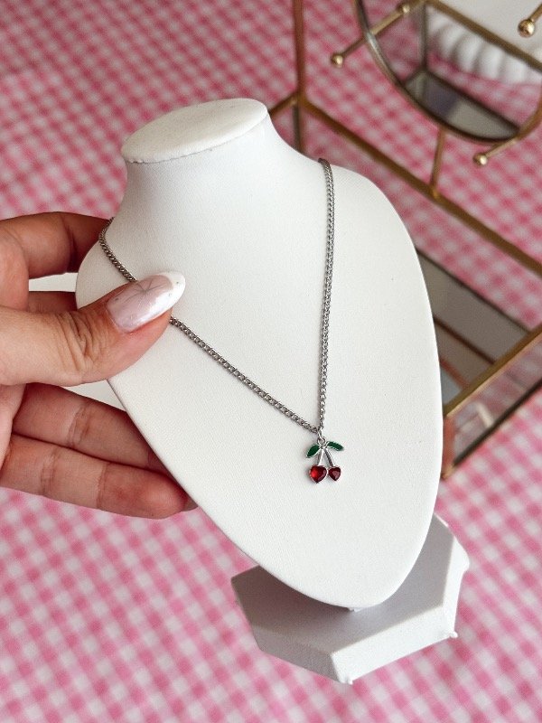 Producto - Cadenita Cereza Strass Mini corazones AQ