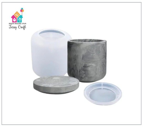 Producto - Molde de Silicona - Caja Alhajero, Maceta ó Tarro, Cod.2910