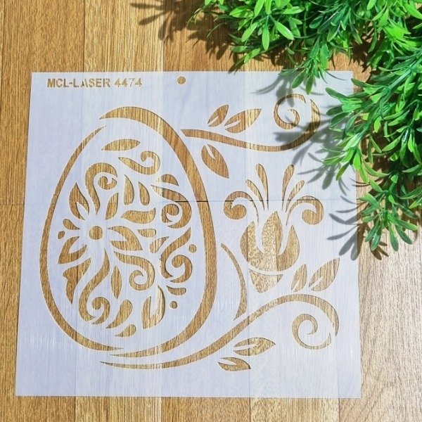 Producto - St 4474 de 20x20 cm Stencil  Huevo arabesco  Pascua