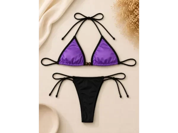 Producto - 2055 - Bikini en Tricot con Mostazillas de Madera - 3