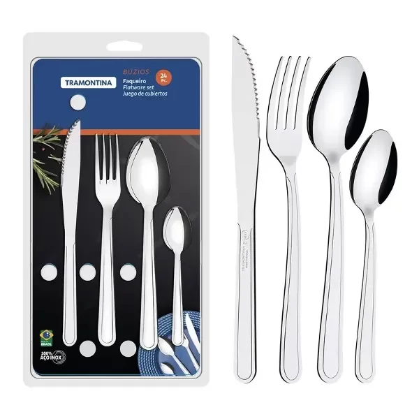 Producto - TRAMONTINA SET CUBIERTOS METAL X24PCS(23799/075)BL