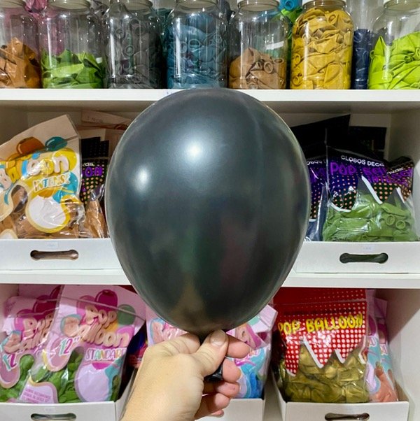 Producto - GLOBO GLOBBY 9" PERLADO NEGRO X 25 UNID.