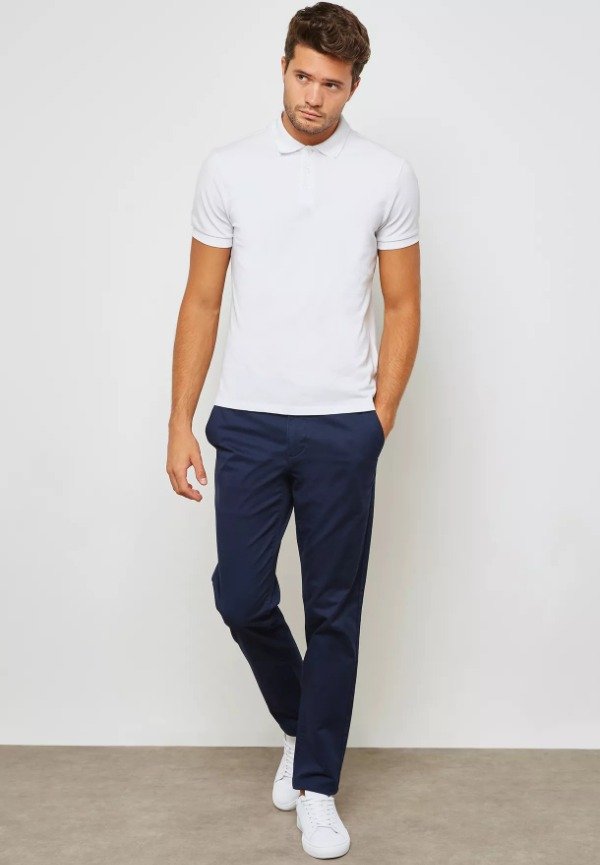 Producto - Pantalon chino gabardina lacoste azul